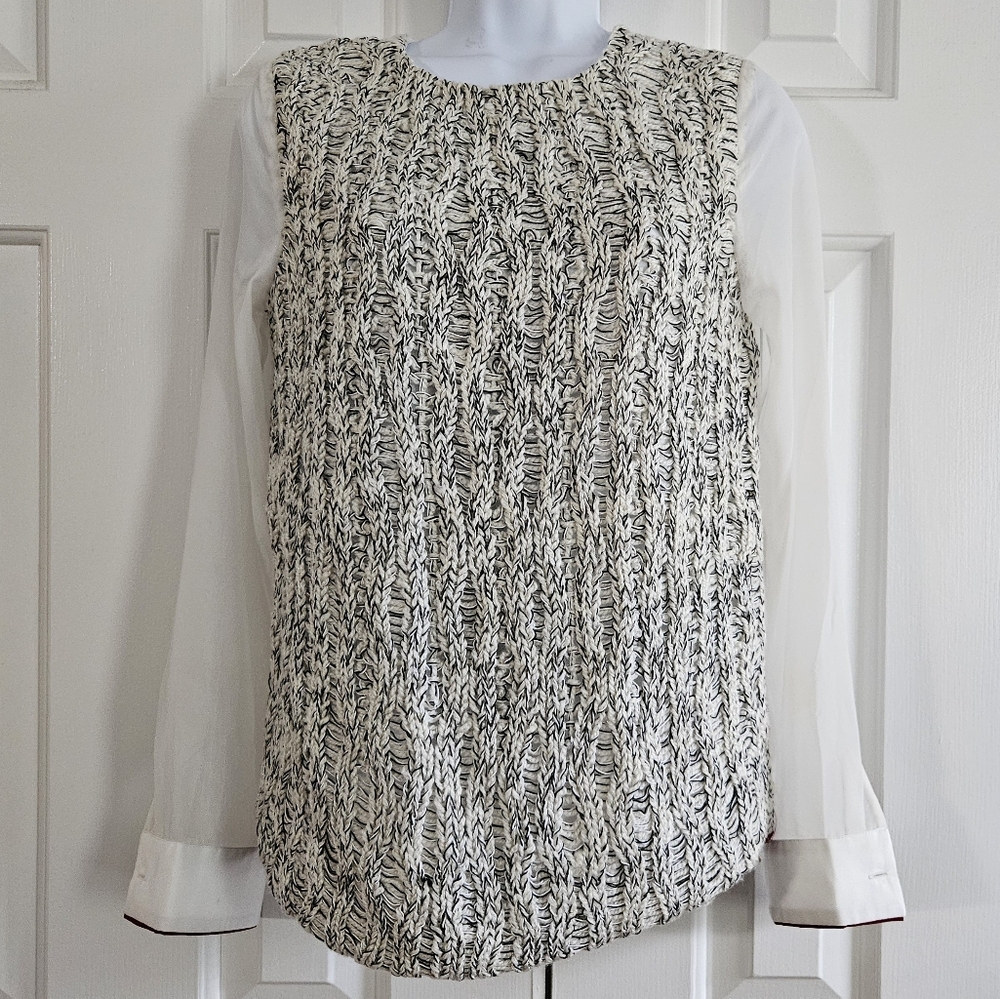 Paul and Joe Sister Womens Top 0 2 XS Sheer Sleeves FLAW KALIN Sweater Front